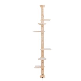 9' Adjustable Height Floor-to-Ceiling Cat Tree, Multi-Level Cat Vertical Cat Condo
